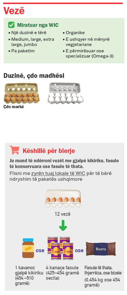 VT WIC Djathë dhe Vezë