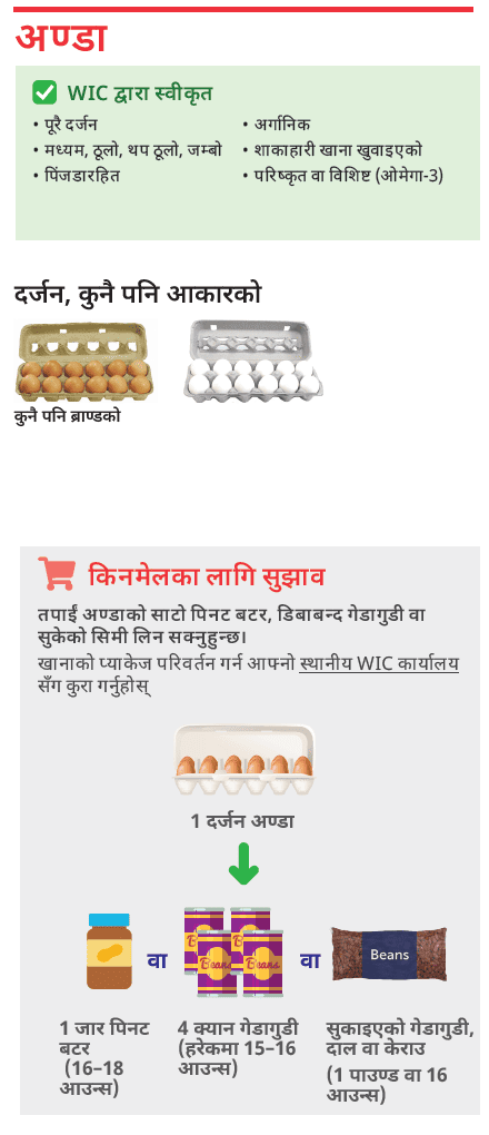 VT WIC चीज र अण्डा image