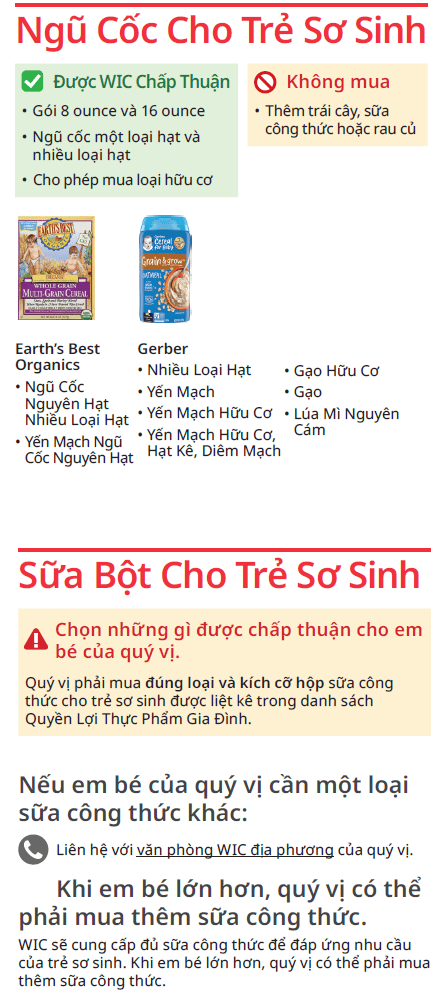VT WIC Thực Phẩm Cho Trẻ Sơ Sinh image