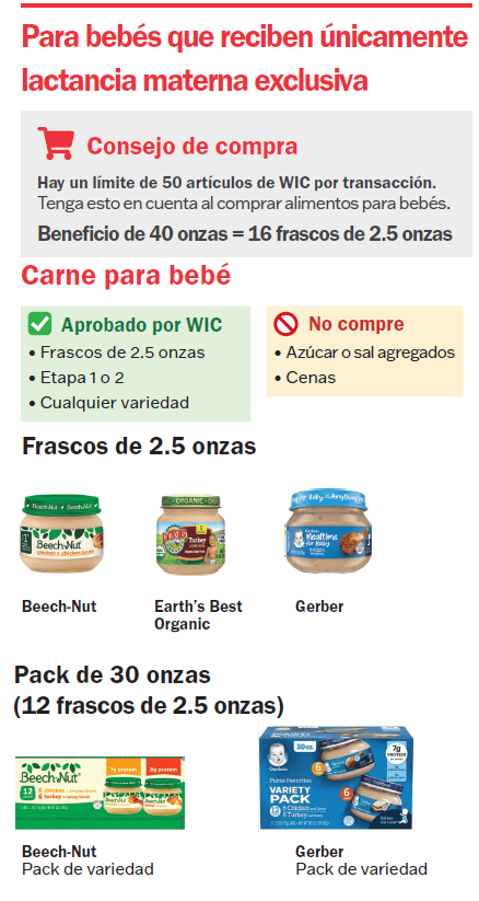 VT WIC Alimentos para bebés imagen