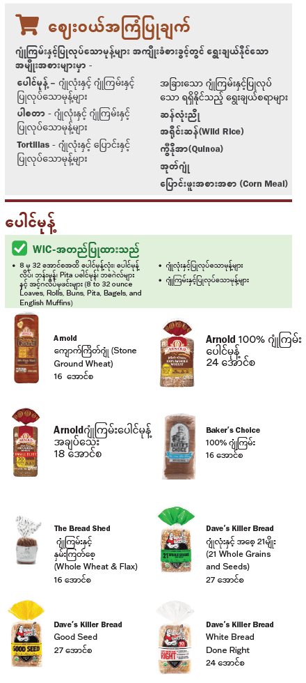 VT WIC အစေ့အဆန်များ