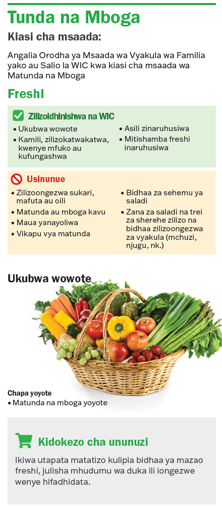 VT WIC Matunda na Mboga image