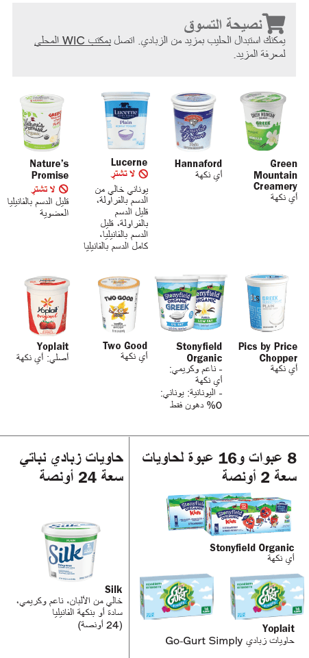 VT WIC الزبادي