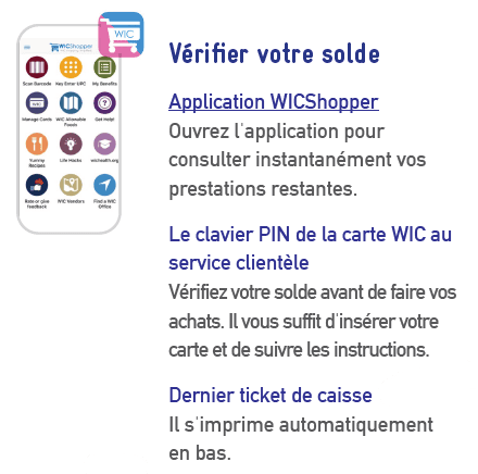 VT WIC Aide supplémentaire pour vos achats
