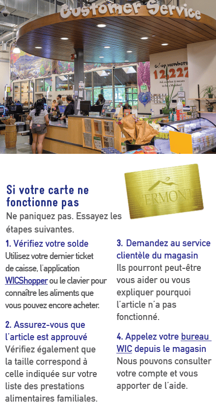 VT WIC Aide supplémentaire pour vos achats