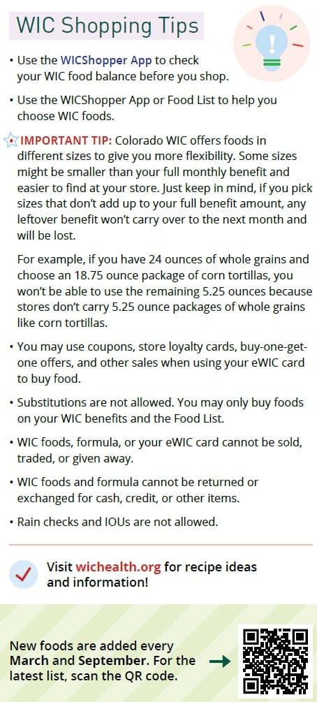 WIC Shopping Tips