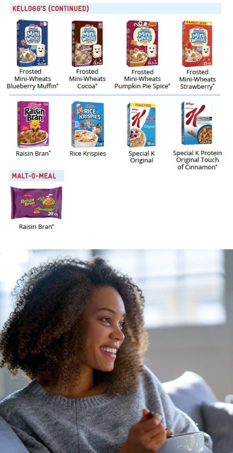 CO WIC-approved cereal types and restrictions in English