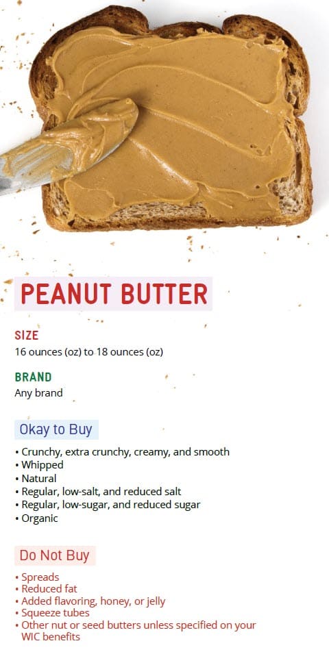 CO WIC-approved Peanut Butter, Alternative Nut and Seed Butters and Bean types and restrictions in English