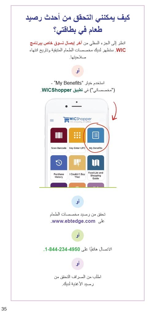 CO WIC-approved how to shop with you eWIC card in Arabic