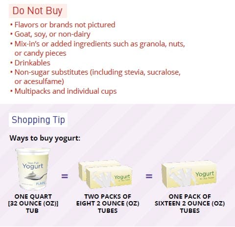 CO WIC-approved Milk, Plant-Based Milk Alternatives and Yogurt types and restrictions in English