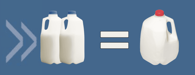 two half gallon equals one gallon milk