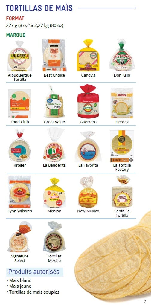 CO WIC-approved whole grain types and restrictions in French