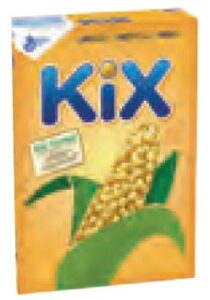 Kix brand cereal box