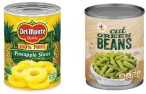 Canned fruits and vegetables