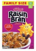 Kelloggs raisin bran cereal box