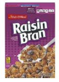 Malt o meal raisin bran cereal box