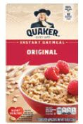 Quaker Instant oatmeal cereal box