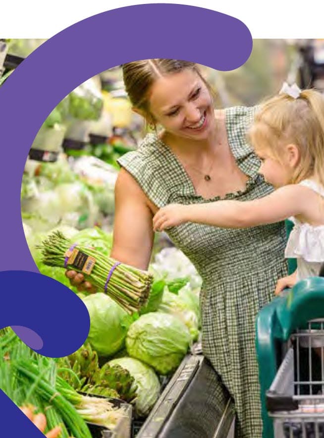 woman shopping with baby
