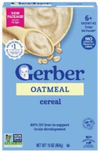 Gerber infant cereal