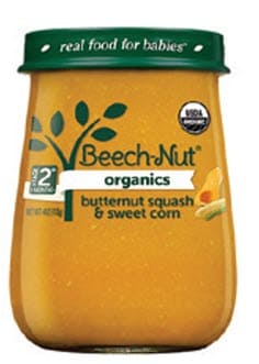 Beech-Nut Organic brand jar of baby food