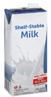 Shelf-stable box of milk