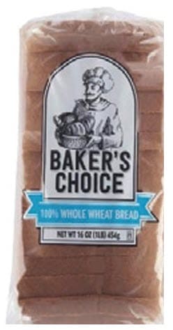 Baker’s Choice 100% Whole Wheat - 16 ounce bread