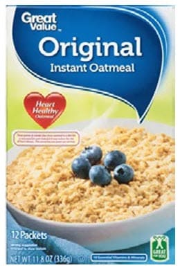 Great Value brand hot cereal