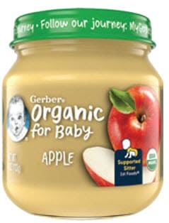 Gerber Organic brand jar of baby food