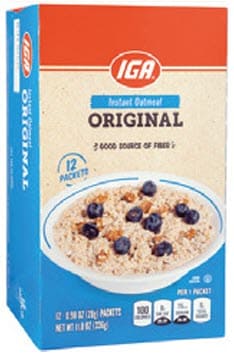 IGA brand hot cereal