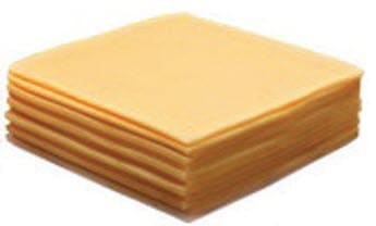 Yellow American sliced cheese