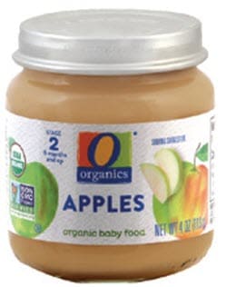 O Organics brand jar of baby food