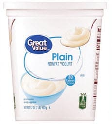 Great Value brand yogurt