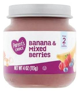 Parent’s Choice brand jar of baby food