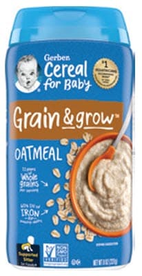 Gerber brand baby cereal