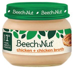 Beech-Nut brand jar of baby food with meat