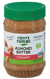 Open Nature brand almond butter
