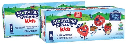 Stonyfield Organic brand yogurt
