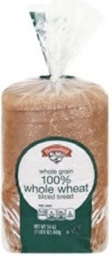 Hannaford 100% Whole Wheat Sliced Bread - 24 ounce
