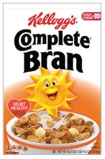 Kellogg's Complete Bran brand cold cereal