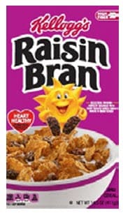 Kellogg's Raisin Bran brand cold cereal