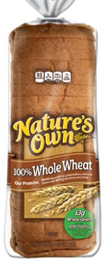 Nature’s Own100% Whole Wheat Bread - 20 ounce