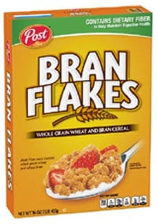 Post Bran Flakes brand cold cereal