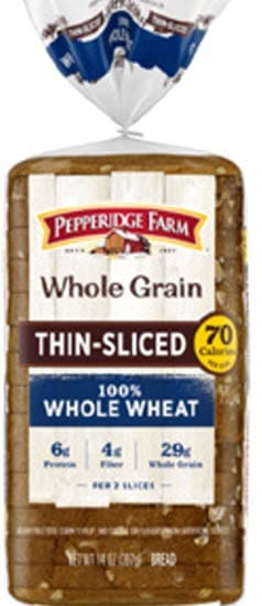 Pepperidge Farm Thin Sliced Whole Grain 100% Whole Wheat Bread - 14 ounce