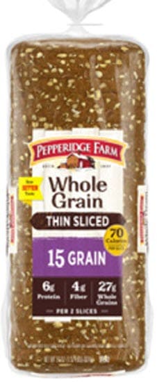 Pepperidge Farm Thin Sliced Whole Grain 15 Grain Bread - 14 ounce