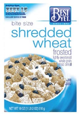 Best Yet brand cold cereal