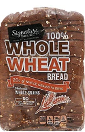 Signature Select 100% Whole Wheat No Salt - 16 ounce
