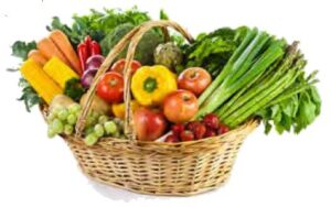 Basket of fruits and vegetables