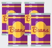 four cans of beans