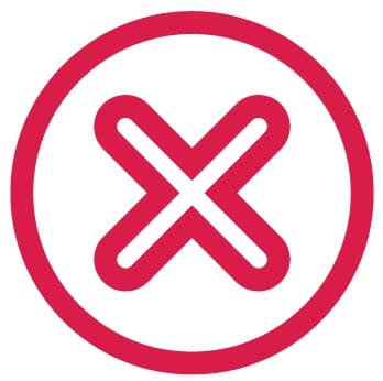 red x within a circle representing do not