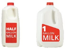 Whole milk gallon and half gallon